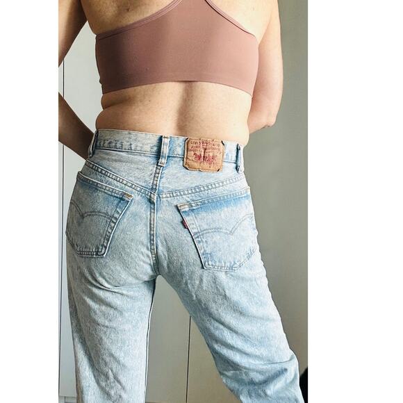 Vintage Levi's 501 Acid Wash Denim Jeans Made USA Size 30 x 35 Straight Leg - Picture 1 of 11